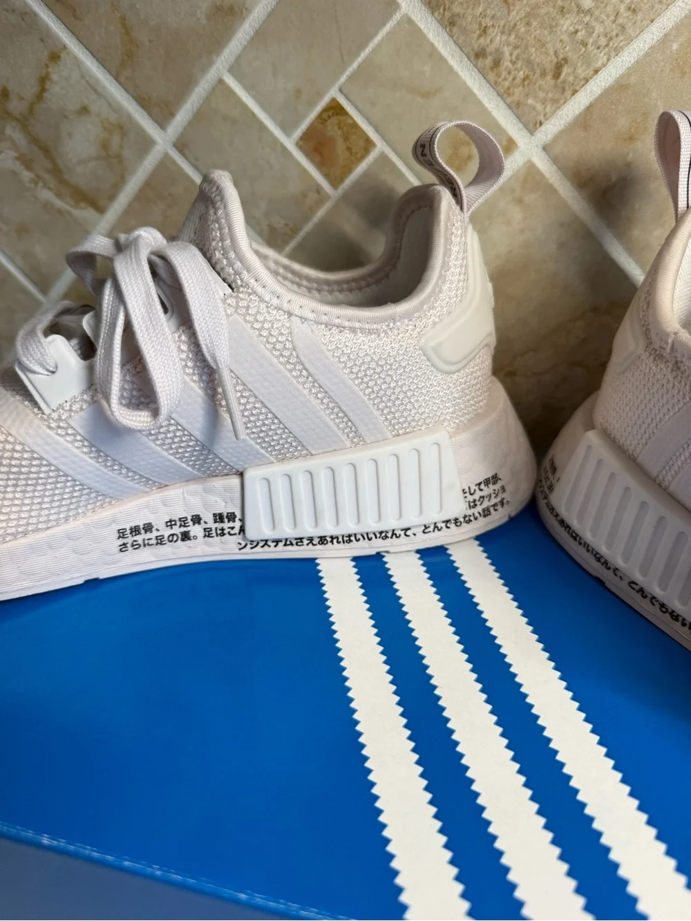 adidas NMD R1 Women’s Size7 White Japanese Text Boost Sneakers New No Box